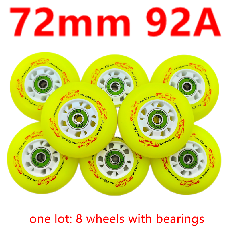 Rollrad Inline-Schlittschuh-Rad Schieberad Bremsrad 92a 72 76 80 mm Härte 92a 8 Räder/Los: Burgunderrot