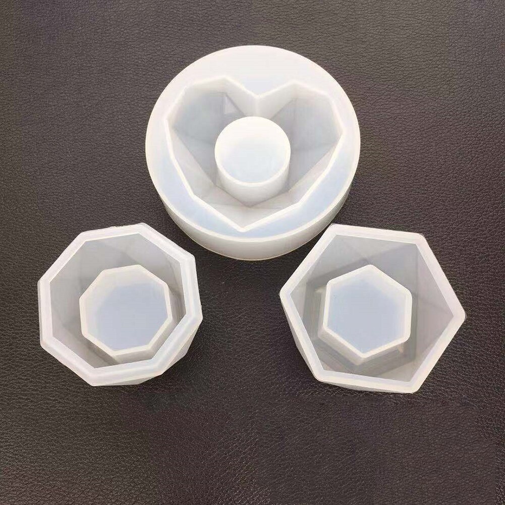 Silicone Plant Pot Molds Form Arts Craft Polygonal Casting Moulds DIY Succulent Flowerpot Clay Mold 3 Styles Concrete Mould
