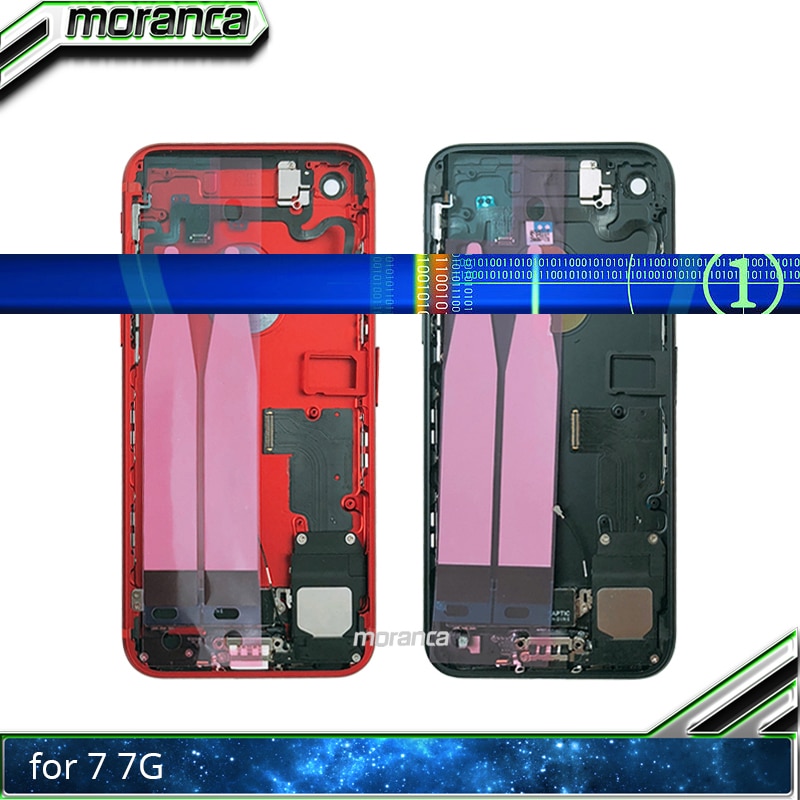 i7 Full Housing for IPhone 7 7G Plus 7Plus Back Middle Frame Chassis Assembly Battery Cover with Flex Cable Replacement Parts