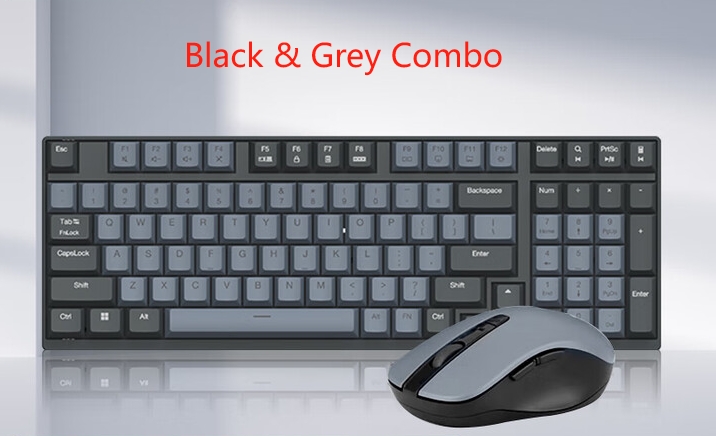 Lenovo 2.4G Wireless Keyboard Mouse Set K1P 98 Keys Standard Office Keyboards Gaming Digital Soft Keyboard For Laptop Tablet PC: black