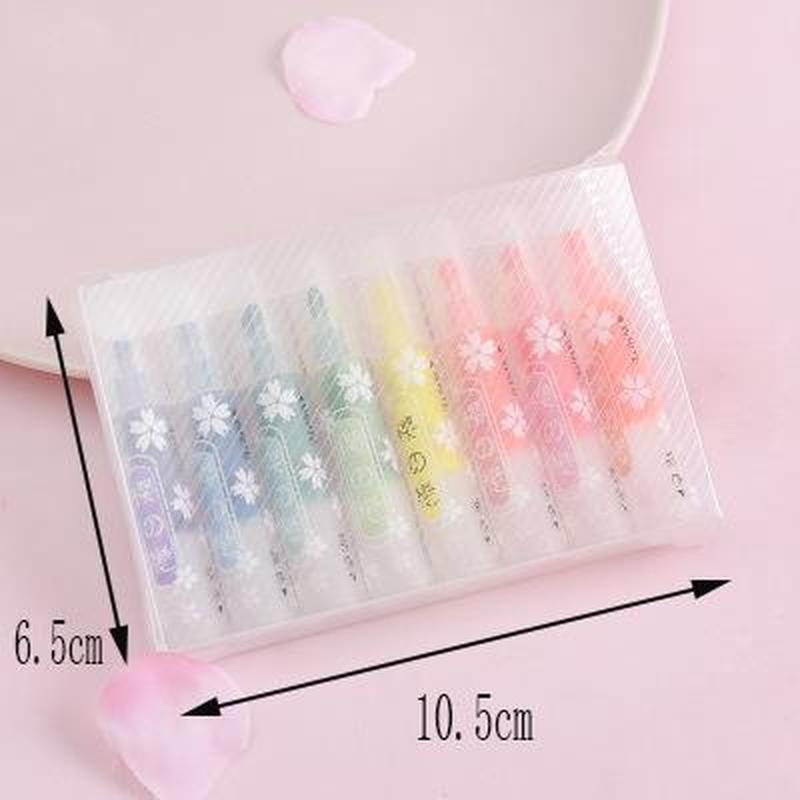8pcs/set Highlighter Drawing Set Stationery Watercolor Pencils Novelty Cute Cartoon Art Supplies Kids Student Water Color Pencil