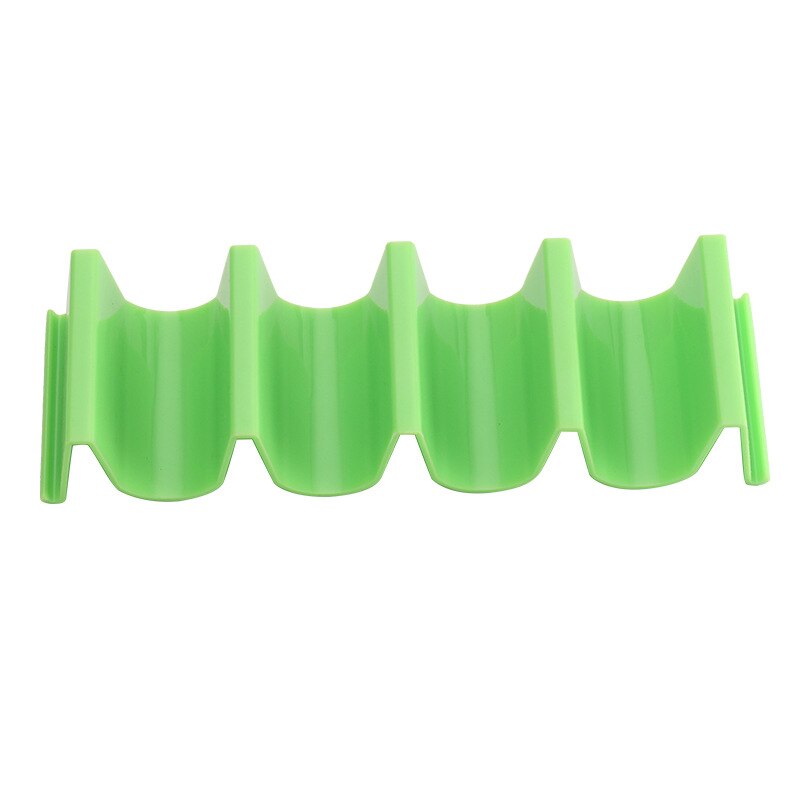4 Girds Taco Holder Portable Taco Stand Mexican Food Rack Shells Tortilla Pancake Shelf Holder Wave Shape Tray Rack: green
