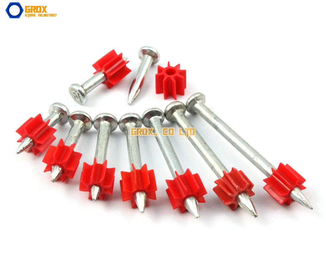 100 Pieces 3.5 x 27mm Steel Concrete Drive Pin Nail
