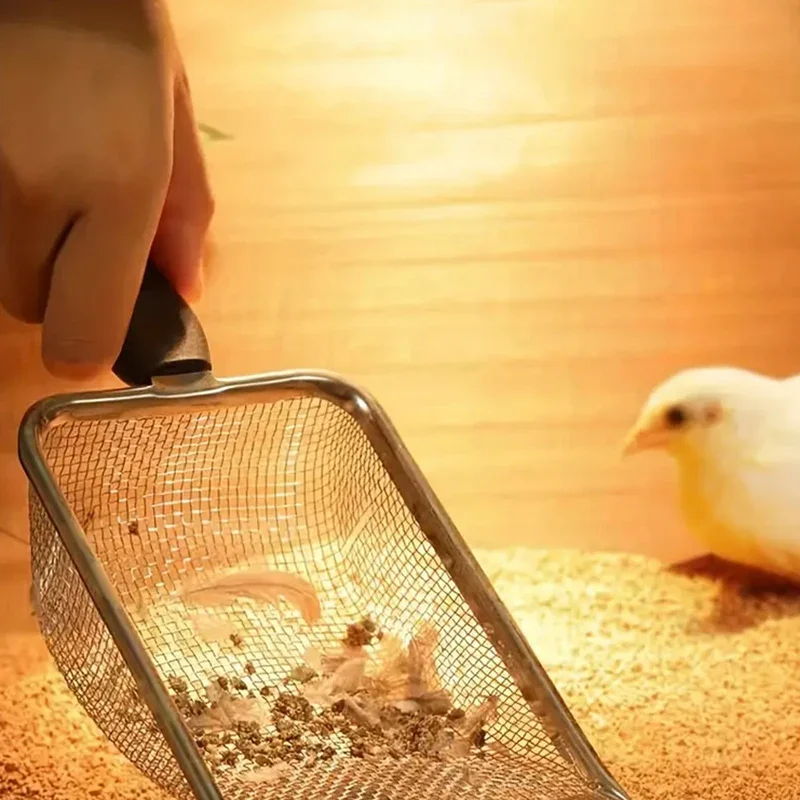 2X2mm Fijne Poriën Kat Zand Schop Dierbenodigdheden Roestvrij Stalen Schop Toepasselijk Kleine Kattenbakvulling Huisdier Uitwerpselen Schoon filter Schop