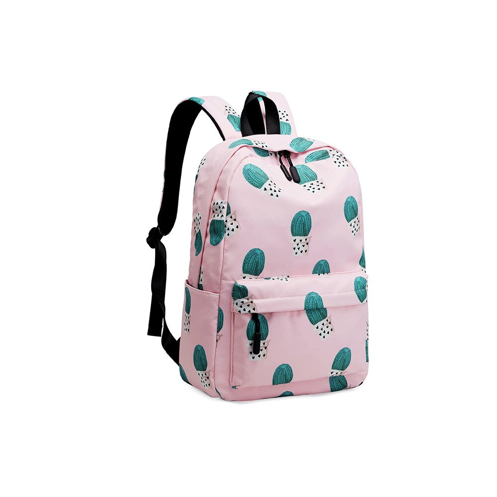 bolsas para la escuela mochila para chicas adolescentes, mujeres verde Cactus libro de impresión de bolsa mujer la escuela mochila: Pink