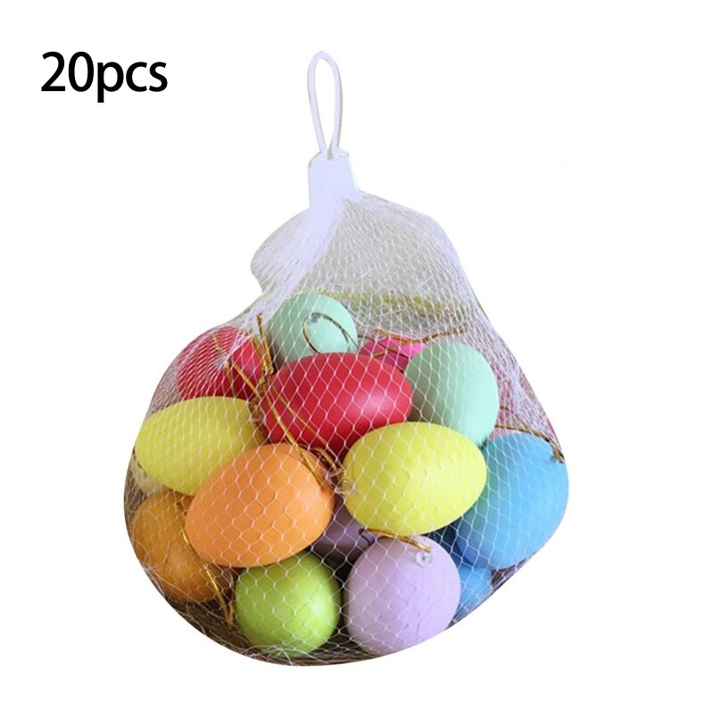 20 sztuk rysunek odręczny jajko ferie wielkanocne dom ornament koszyk wielkanocny farsz jajka z smycz wielkanoc dzieci aktywność D5QA: kolorowy egg