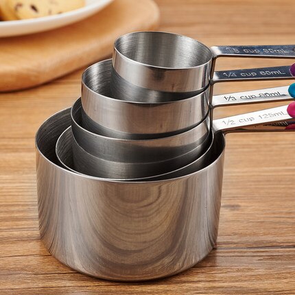 10 Stuk Maatbekers Maatlepels Set Rvs Maatbeker Lepel Voor Bakken Thee Koffie Keuken Meetinstrumenten: 5-Pcs Cup