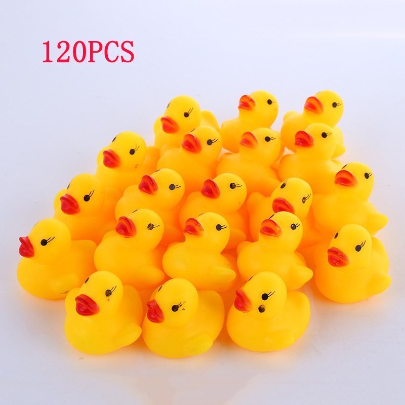 40-200 pieces squeaky rubber duck float bath toy baby shower water toy for pool party toy boys girls: 120 pcs
