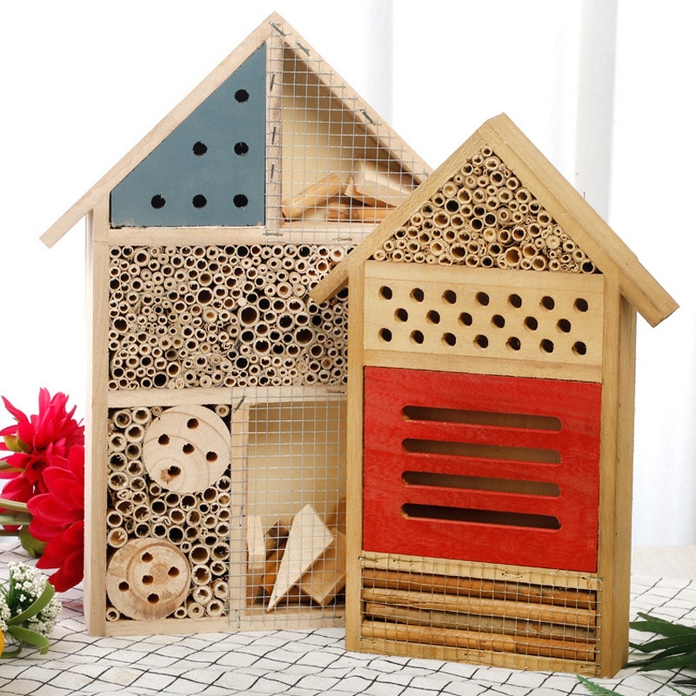 Bi hus træ bi boks insekt bi hus biavler værktøjer honning værktøj reder insekter boks bug værelse ly haven dekoration