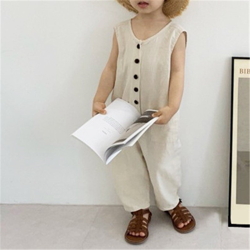 Koreaanse jongenskleding voor de zomer jumpsuit meisjes romper kinderen mouwloze overall outfit meisjes overalls kinderkleding