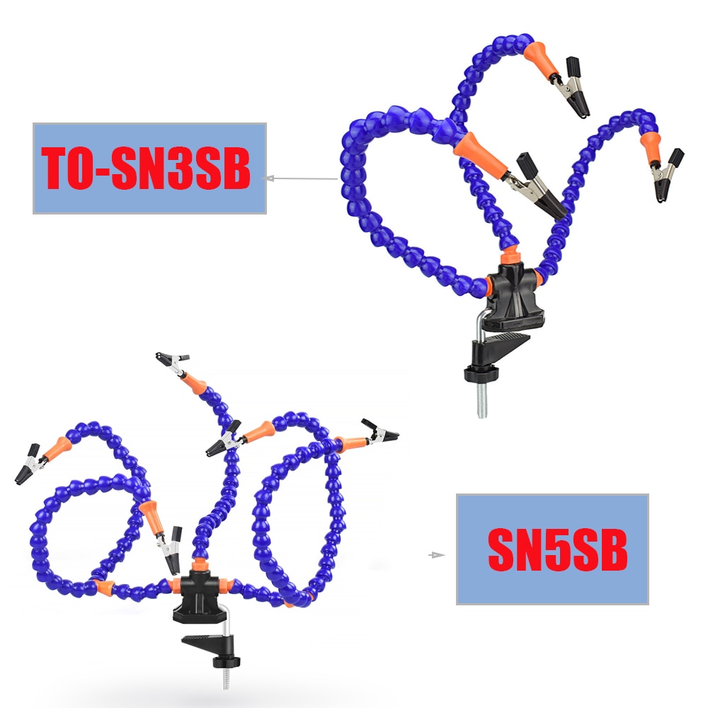 Toolour Bench Vise Table Clamp Soldering Station with 3pc Flexible Arms Soldeirng Iron Holder PCB Welding Repair Third Hand Tool