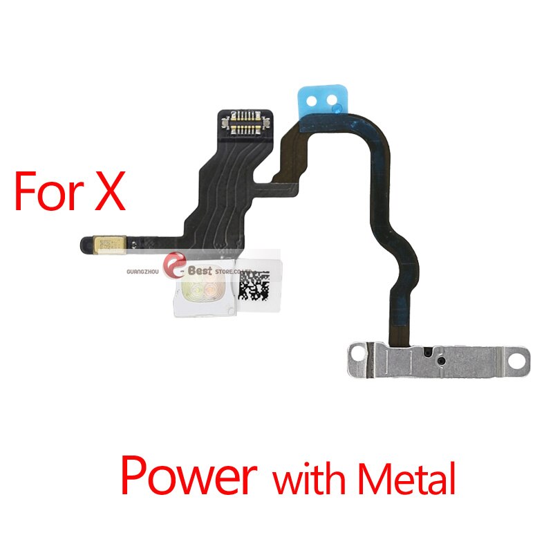 Power Flex dla iPhone 5G SE 6 6s 7 8 Plus 7G 8G 6G X XR XS MAX wyciszenie i przycisk głośności klucz przełącznika przewód zasilający z części metalowe: X Power Meta