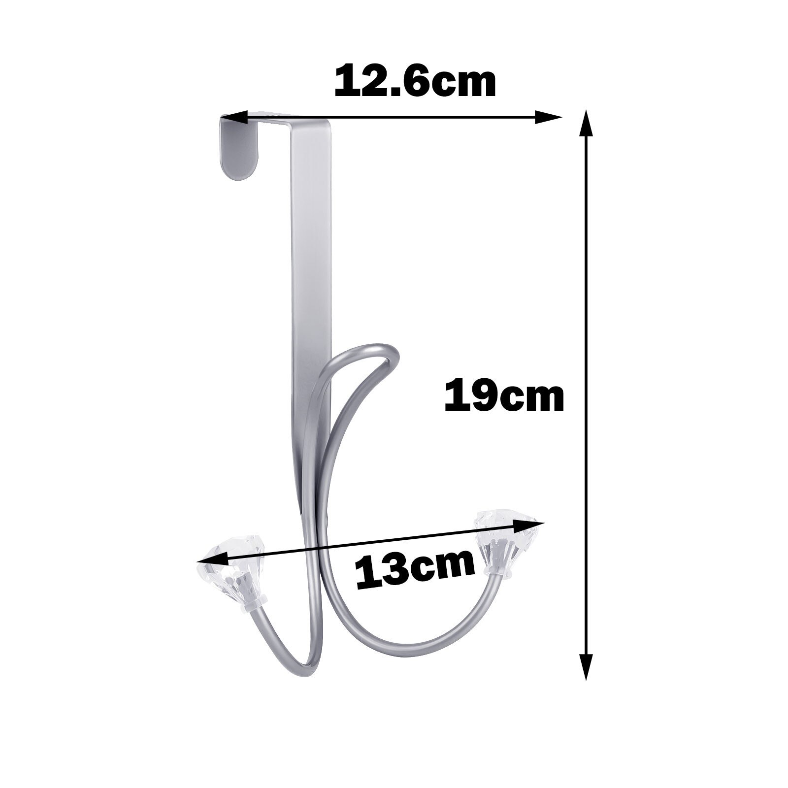 European Style Metal Double Hook Hanger Free Perforated Door Bathroom Hanger Hooks Kitchen Bedroom Door Rack Towel Holder