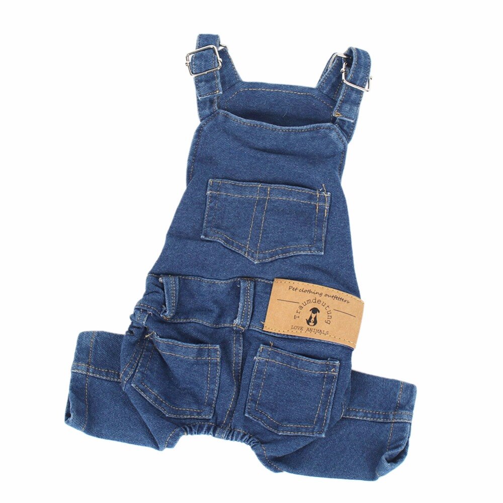 Small Dogs Jumpsuit Overalls Jeans Cats Clothes For Pets Costume Costumes Yorkshire dog onesie yorkshire terrier pyjama chien