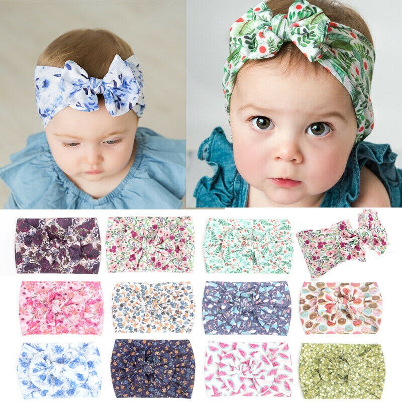 Headwrap Girls Hair Band Nylon Headband Newborn Baby Hairband Bowknot Turban Baby head wear 0-3 Years