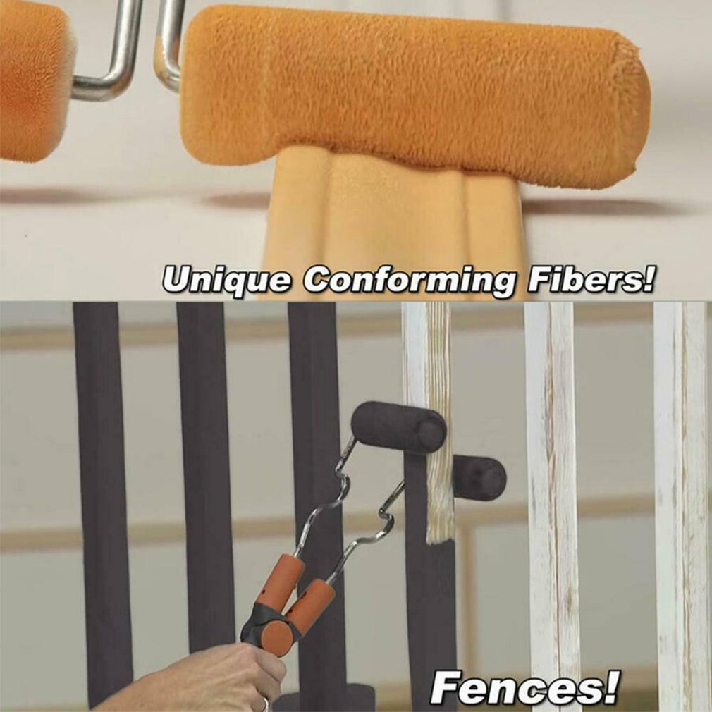 Telescopic Rod Seamless Roller Paint Brush Set Double Paint Runner Pro Kit Roller Wall Brush Set Track Painting Tool