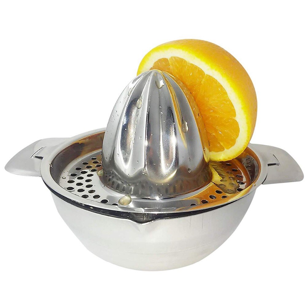 Stainless Steel Citrus Juicer + Strainer Hand Squeezer Press Tool for Lemon Lime Orange Fruit