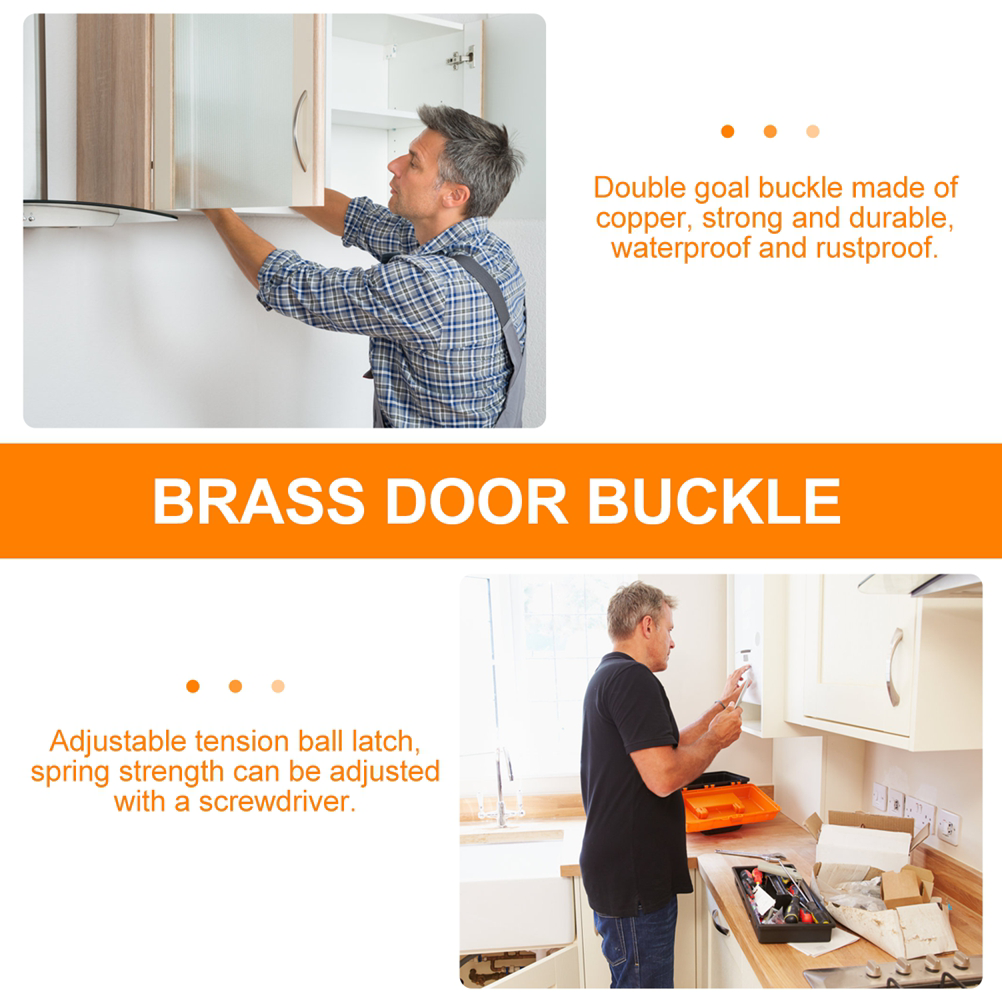 3pcs Double Door Catches Closet Latches Tension Roller Catch