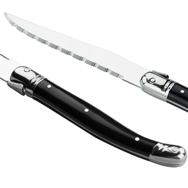9 tommers laguiole stil biff kniver sett med tre håndtak middag kniv biff middag bestikk bestikk sett