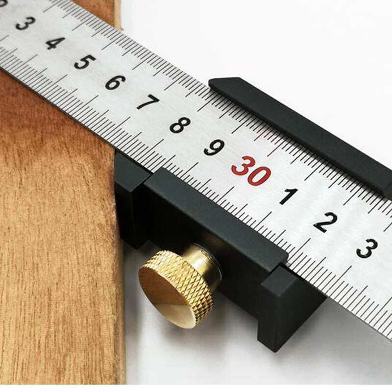 Angle Scribe Ruler Positioning Block Woodworking Line Locator Steel Ruler Fixed Ruler Carpenter Scriber Gaug Woodworking Tools: type5with ruler