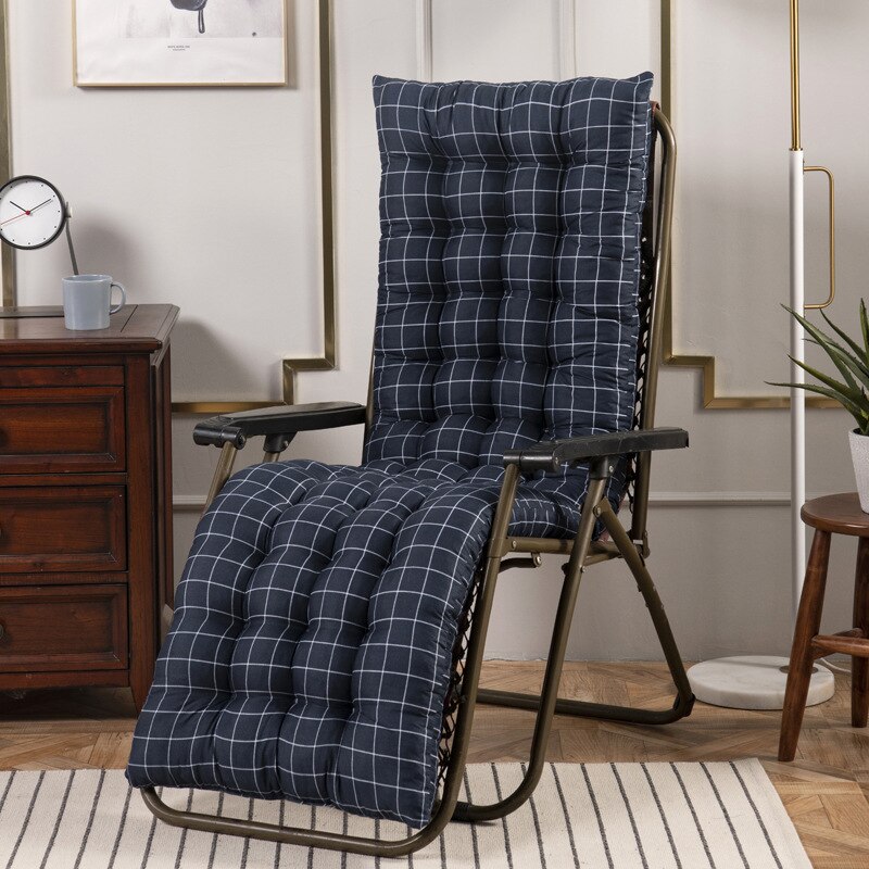 Coussin de chaise de Patio | Chaise longue d'extérieur, chaise de pont à bascule, siège de banc, matelas, sans chaise: Blue Plaid