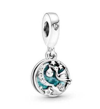 Novo 100% 925 prata esterlina sem fim amor pingente zircão encantos contas apto pan pulseira mulher diy jóias presentes: Damasco