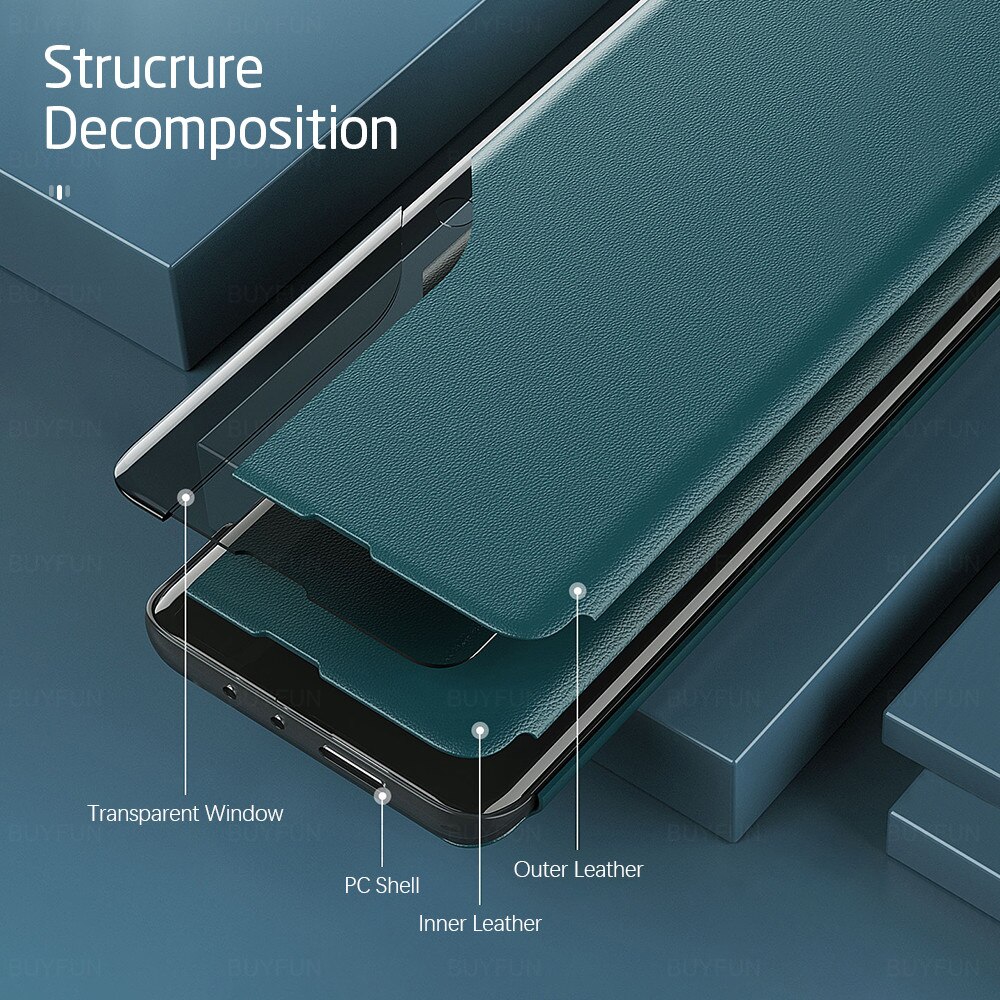 Voor xiaomi  mi 10t pro hoesje smart view magnetische flip leren hoesje xiomi  mi 10 t t10 5g mi10t 10 tpro stand boek telefoonhoesje coque