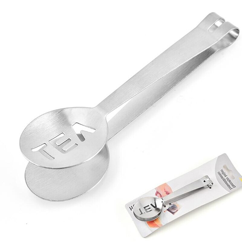 Wiederverwendbare Edelstahl Teebeutel Zange Zucker Tee Tasche Clip Tee Tasche Presse Halfter Kraut Griff Heimat Küche Werkzeuge