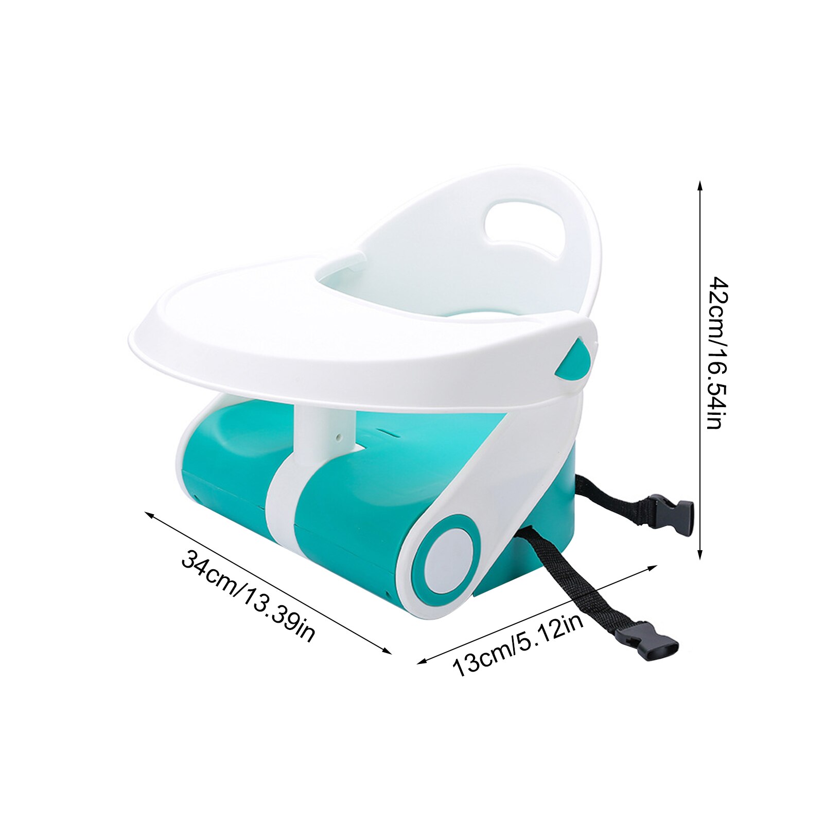 Asiento elevador de silla de bebé con bandeja, asiento de suelo plegable con bandeja de alimentación extraíble