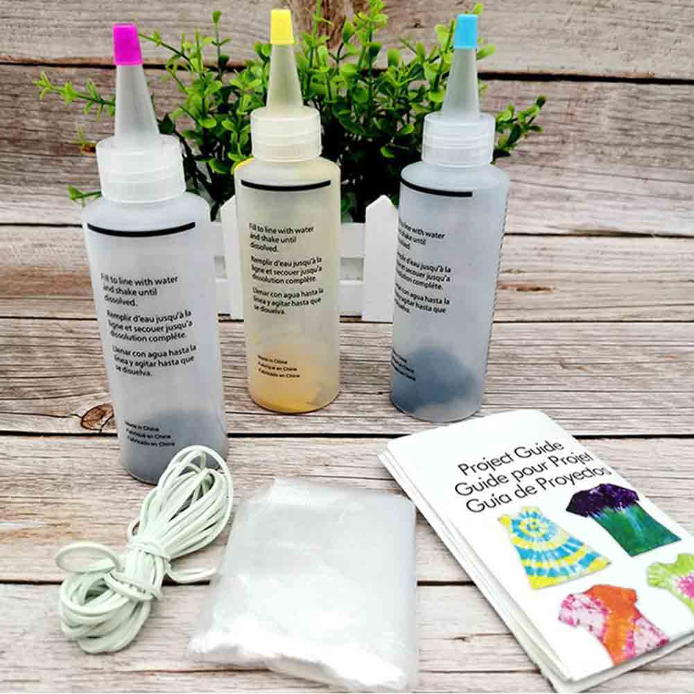 3 farver tøj slips farve pigment flaske handsker gummibånd gør-det-selv graffiti kit du behøver ikke at gennemvæde stoffer før du dør,