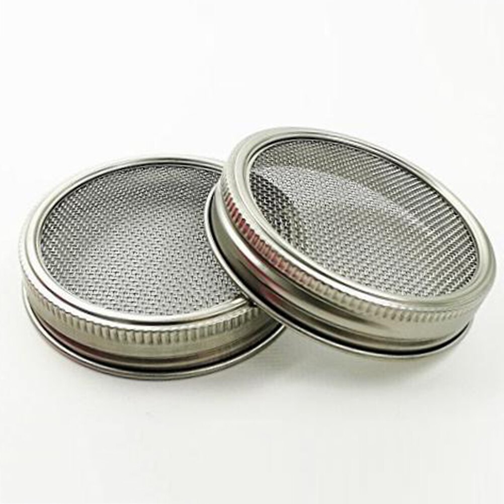 4 stuks roestvrijstalen zaadkiemschermen en kiemdeksels voor weckpotten met ronde opening