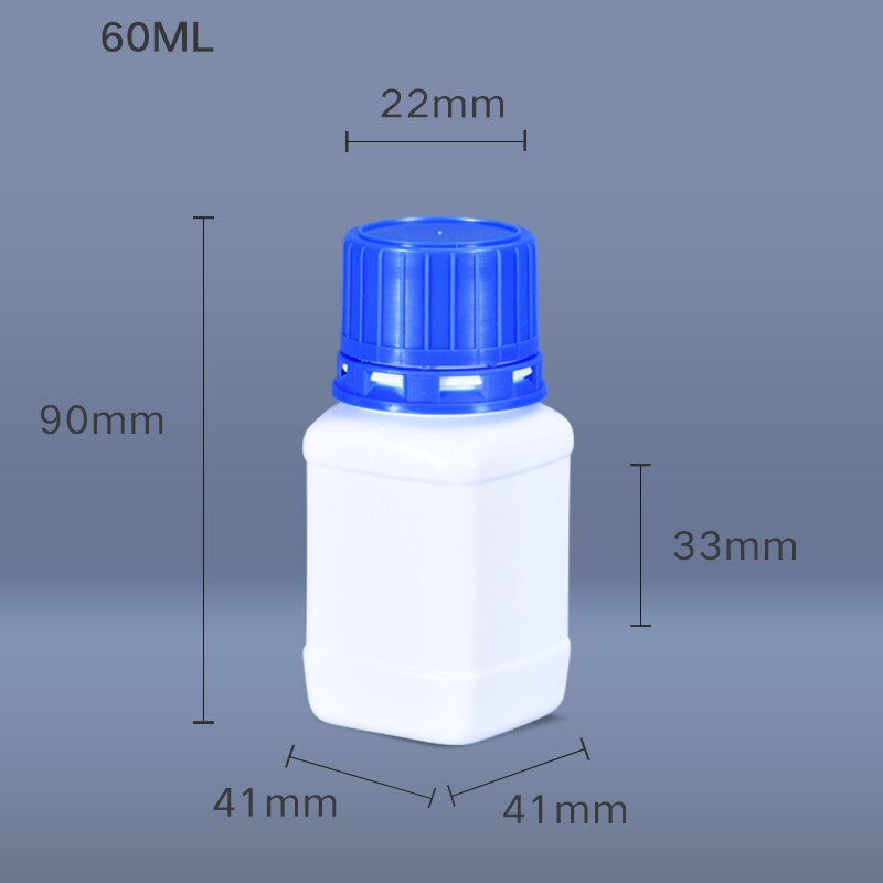 10Pcs Empty Square Plastic Bottles Leakproof Liquid Storage container Food Grade HDPE bottles 60ML/100ML/250ML: green