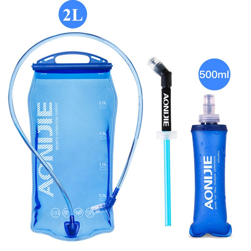 AONIJIE-mochila de hidratación de 5L, chaleco, arnés con vejiga de agua de 1.5L, Frasco blando de 500ml, senderismo, Camping, correr y Maratón: Soft Flask  1set