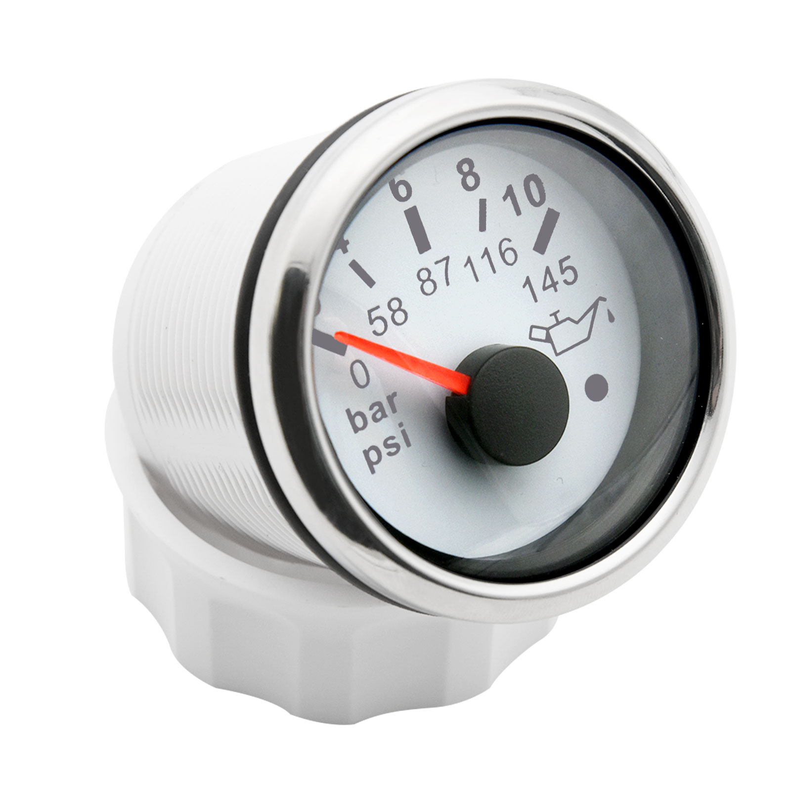 Waterproof Oil Pressure Gauge with Alarm 0-5Bar 0-10Bar Marine Boat Oil Pressure Indicator Meter M10 1/8 NPT Sensor 52MM Gauge