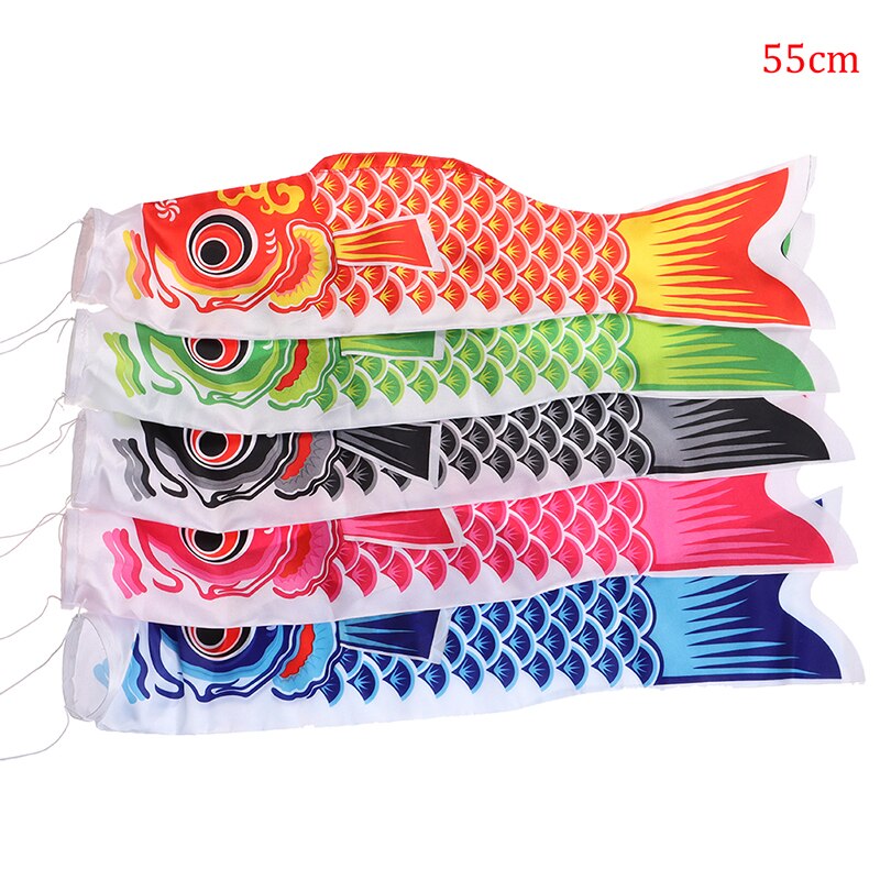55cm Cute Japanese Carp Windsock Streamer Fish Flag Colorful Wind Sock Flag Toys