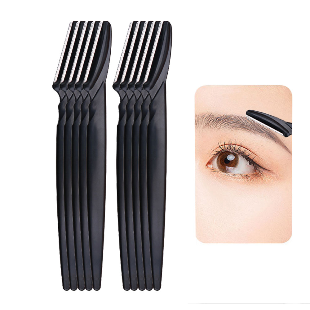 Ensemble de tondeuse à sourcils pour femmes, en acier inoxydable, épilateur Facial, Kit d'outils de beauté Portable avec bouchons de sécurité, couteau à sourcils