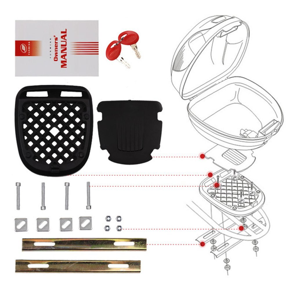 0830 Elektrische Auto Staart Doos 125 Motorfiets Kofferbak Universele Quick Release Batterij Auto Toolbox Afneembare Professionele