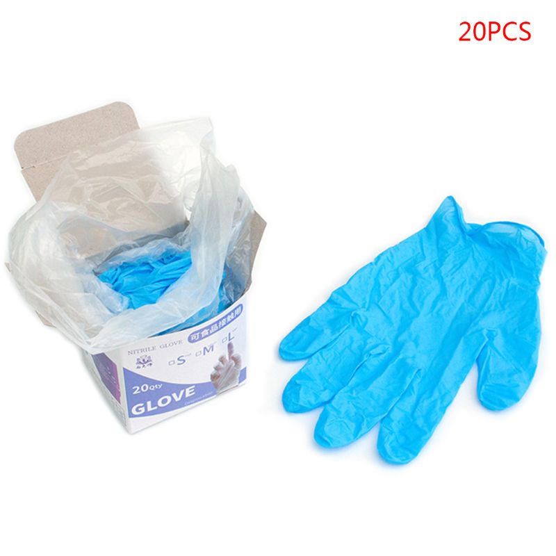 20pcs Children Nitrile Gloves Rip Resistant Disposable Gloves Safety Gloves M76C: Default Title