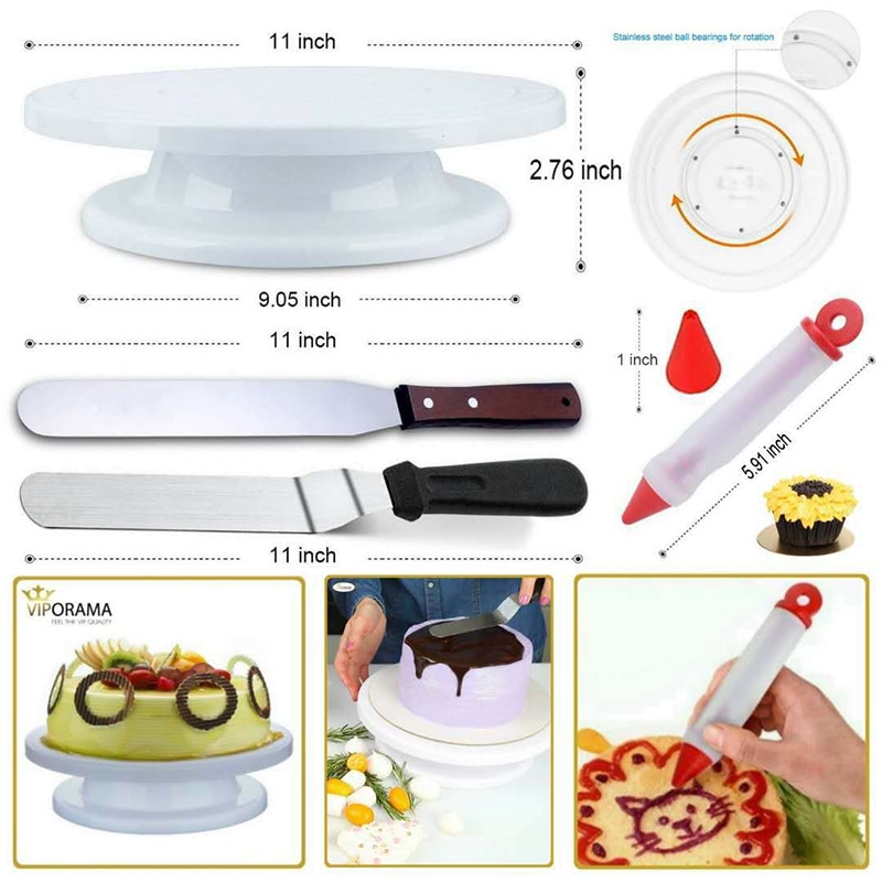 73 Stks/set Taart Draaitafel Set Gebak Buis Fondant Tool Keuken Dessert Bakken Gebak Gereedschap Taart Decoreren Kit Bakvormen