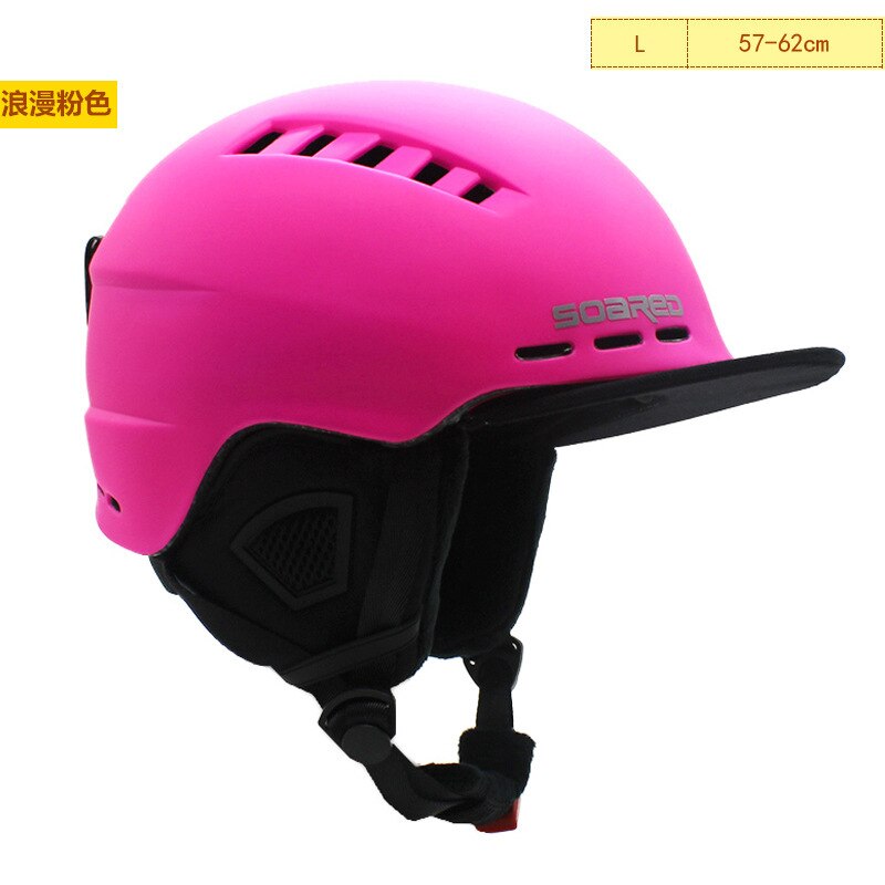 Casco de esquí Unisex de tamaño ajustable, moldeado integralmente, para snowboard, patinaje, esquí, cascos deportivos: Pink black