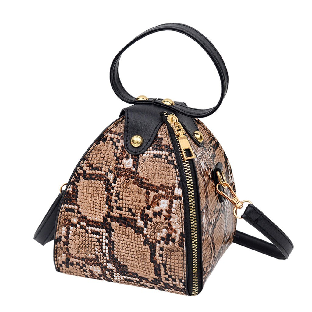 Women's Mini Handbag Trend Large Capacity Leopard Snake Print Leather Purse Shoulder Bag Female Luxury Women Messenger Bags Flap: A