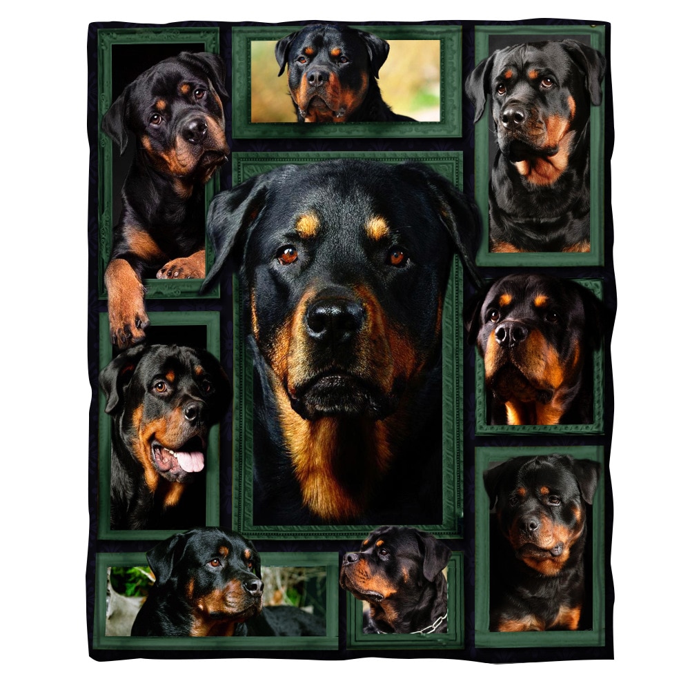 Rottweiler – couverture polaire Sherpa, impression 3D complète, pour adultes et enfants, directe