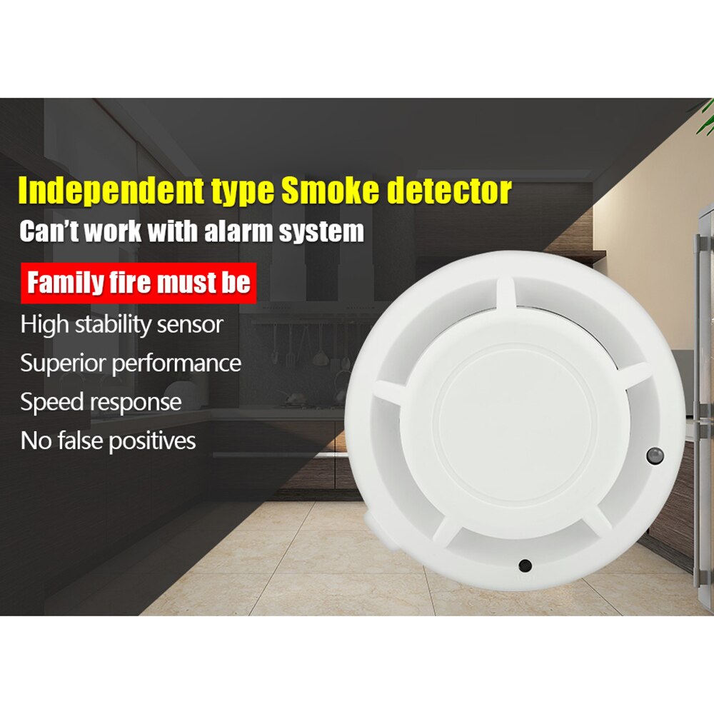 High Sensitive Stable Independent Alarm Smoke Detector Home Security Wireless Alarm Smoke Detector Sensor Fire Equipment