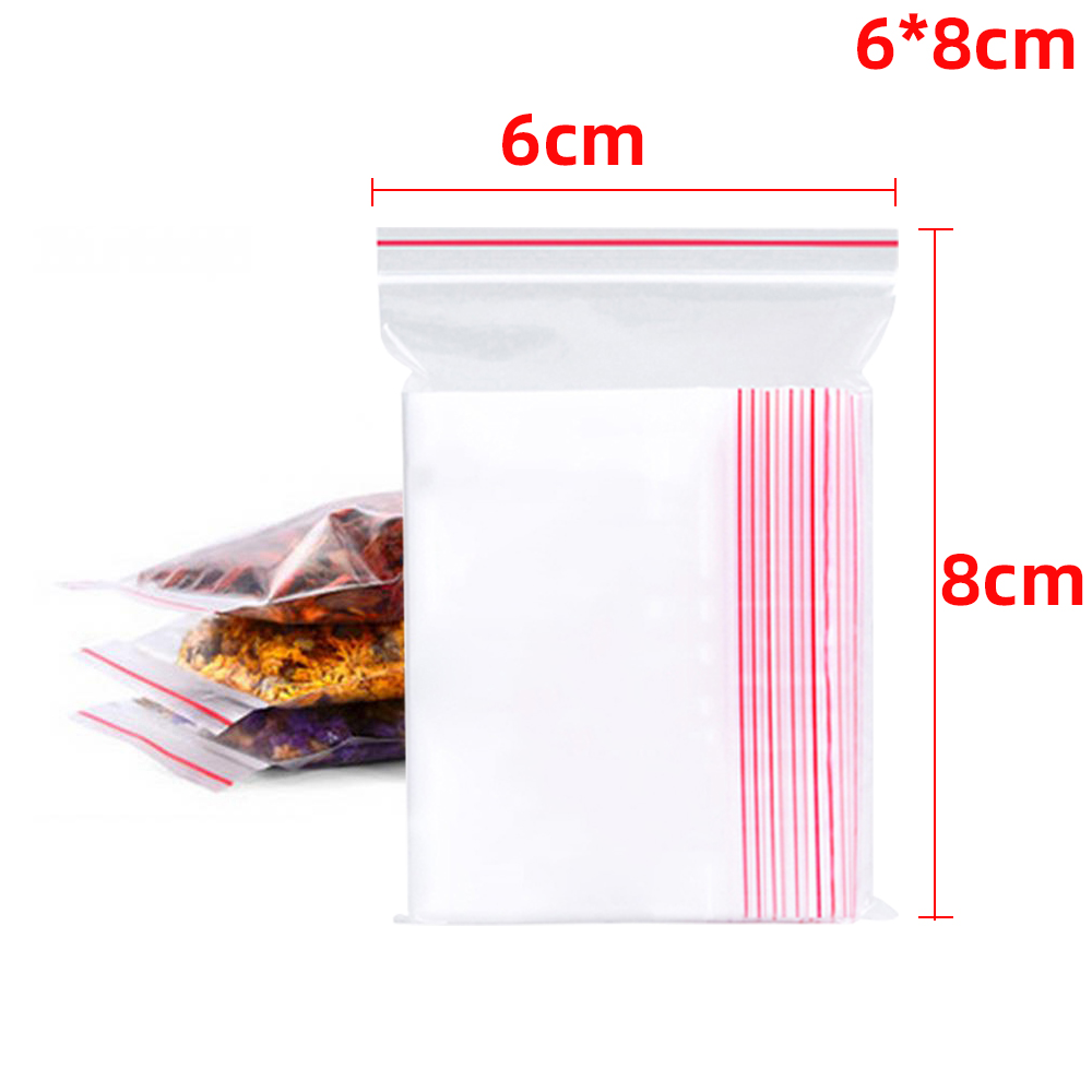 100-500 sztuk Resealable plastikowe torby na zamek błyskawiczny Self Seal wyczyść worek foliowy opakowanie do przechowywania żywności woreczki próżniowe świeże torba organizer: 500PCS / 6x8cm