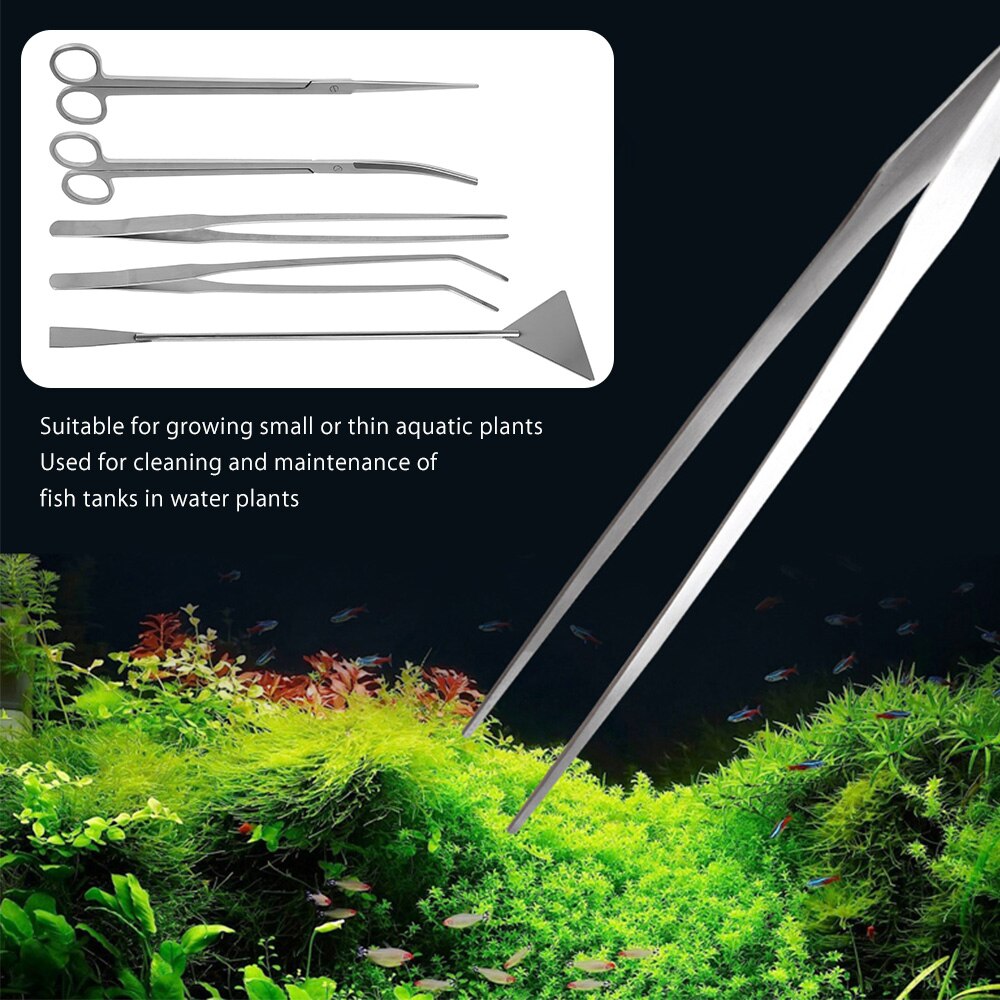3/5Pcs Aquarium Pincet Tank Aquascaping Gereedschap Aquarium Schaar Rvs Waterplanten Set Aquarium Onderhoud Tool