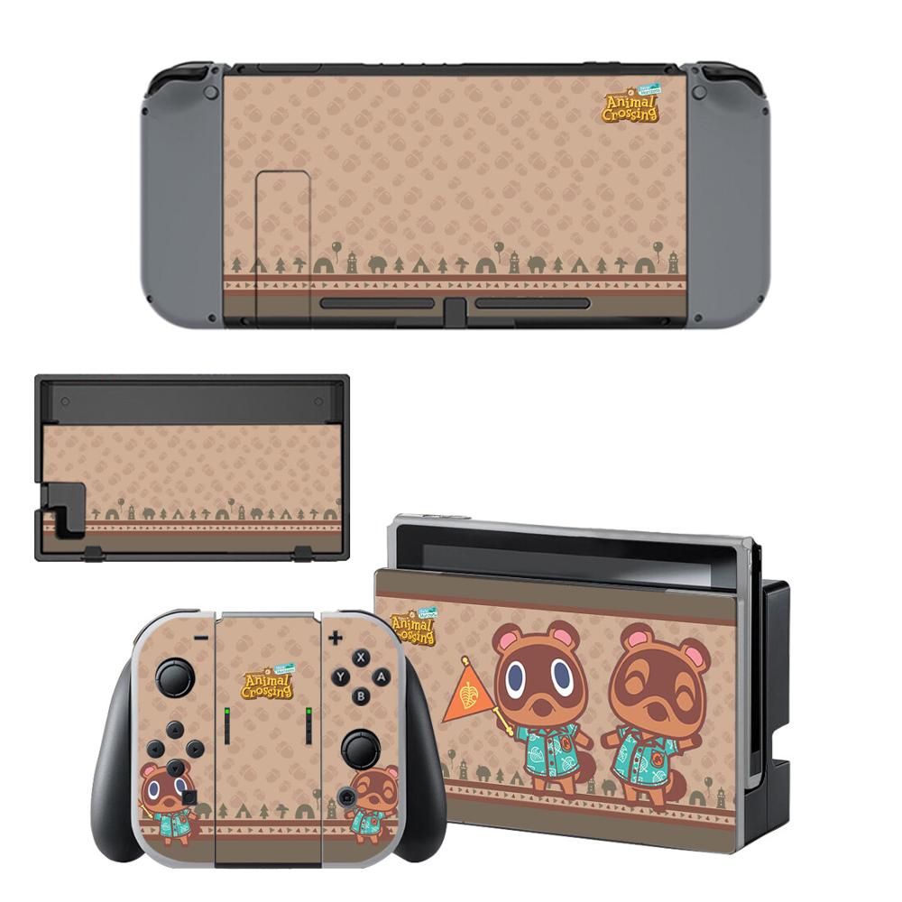 Vinyl Screen Skin Animal Crossing Protector Stickers for Nintendo Switch NS Console + Joy-con Controller + Stand Holder Skins