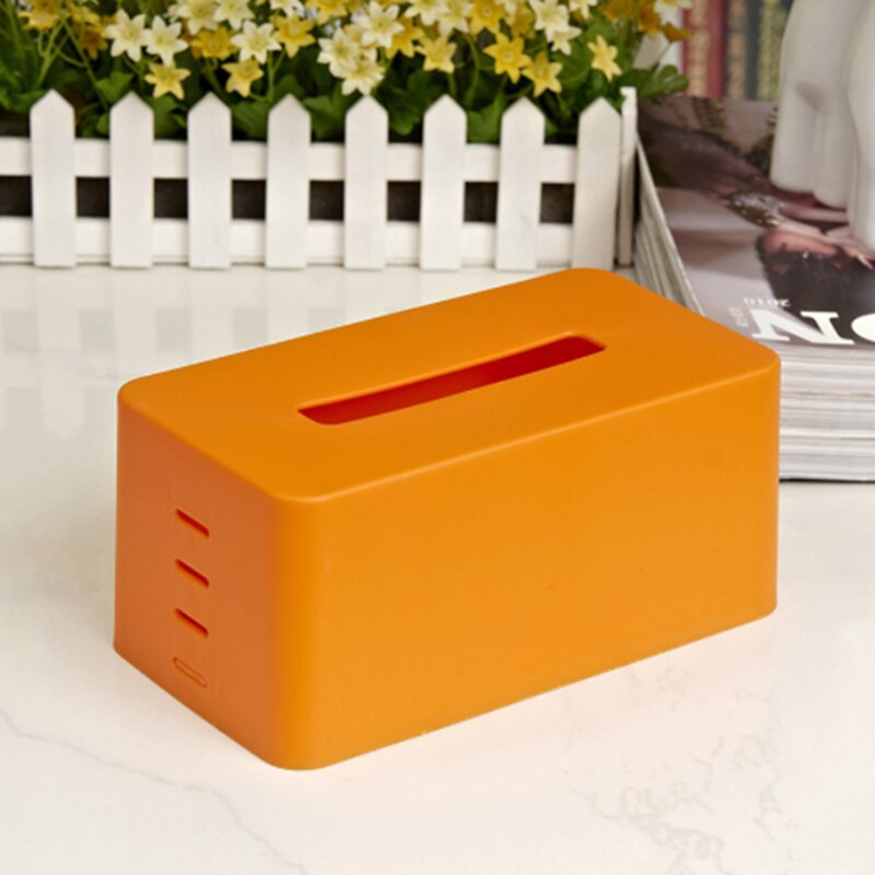 Colorful Plastic Tissue Box Modern Paper with Oak Home Car Napkins Holder Case Home Organizer Decoration Tool Paper Storage Tray: orange