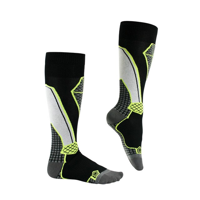 Männer Frauen Winter Warm Thermische Ski Socken Dicke Sport Snowboard Radfahren Skifahren Fußball Socken Thermosocks Beinlinge socke: Black green / M 42-44