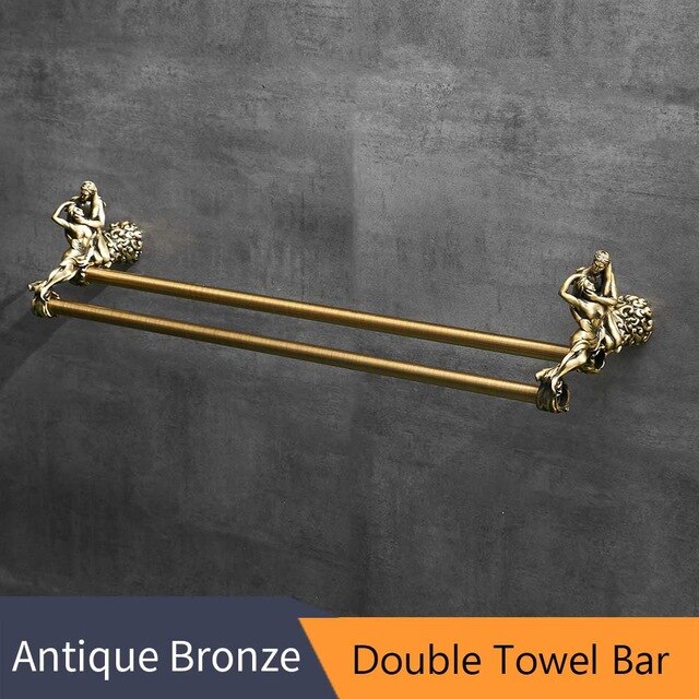 Romantic Series Bronze Bathroom Toilet Paper Holder Wall Mounted Towel Bar Toilet Brush Holder Bathroom Accessories DG9500