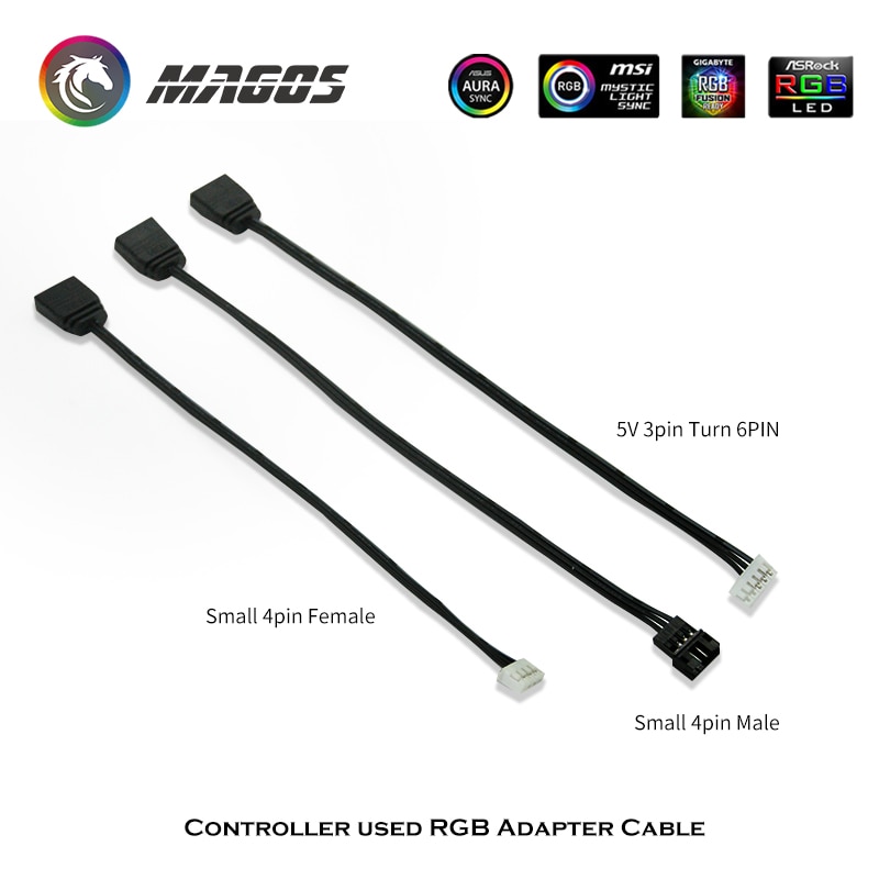RGB Adapter Cable For Controller, Small 6Pin To 3Pin(4-1) PC Accessories